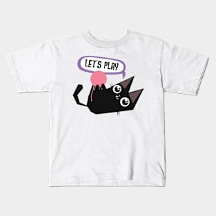 vintage-cat-lets play Kids T-Shirt